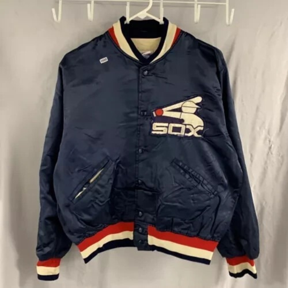 Vintage Chicago White Sox's Jacket Adult Medium Blue Long Sleeve 80s MLB Men's